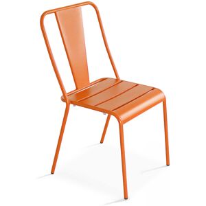 Oviala Chaise en métal orange