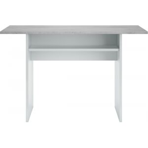 Usinestreet Table auxiliaire blanche/béton extensible L120 x P35/70cm Blanc 120x77x70cm