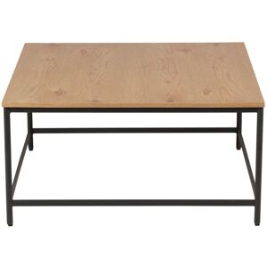 Zago Table basse carree bois et metal 80 cm Marron 80x40x80cm