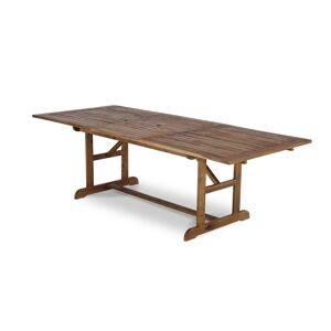 Defora Home Table de jardin extensible en bois 180/240×100 cm Marron 240x75x100cm
