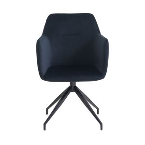 Drawer Chaise de bureau en velours noir Noir 56x86x61cm