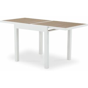 Defora Home Table de jardin a rallonge en aluminium blanc 160/80×80cm et polywood Blanc 160x75x80cm