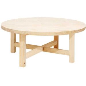 Decowood Table basse en bois de sapin naturel Ø60x40cm - Publicité