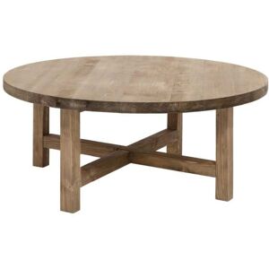 Decowood Table basse en bois de sapin vieilli Ø60x40cm - Publicité