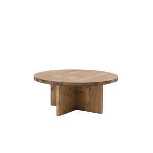 Decowood Table basse ronde en bois de sapin vieilli Ø60x33,2cm - Publicité