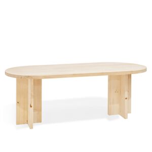 Decowood Table à manger ovale en bois de sapin naturel 160x75cm - Publicité