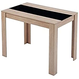 Baita Table de séjour noir et effet bois et chêne 140cm - Publicité