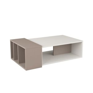 Toilinux Table basse design bois marron Marron 102x32x56cm