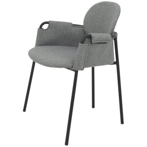 Meubles & Design Set de 2 chaises de salle a manger en tissu et metal gris anthracite