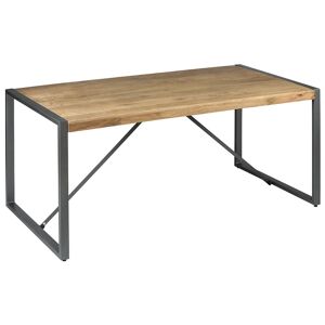 Altobuy Table de repas 180cm bois et acier patiné Marron 180x76x90cm