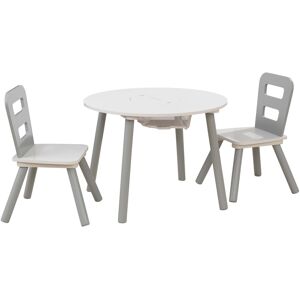 KidKraft Ensemble table avec rangement et 2 chaises blanc et gris Blanc 30x44x29cm