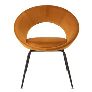 Meubles & Design Lot de 2 chaises design tissu dossier arrondi Orange 61x76x69cm