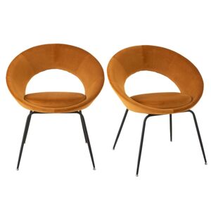 Meubles & Design Lot de 2 chaises design tissu dossier arrondi