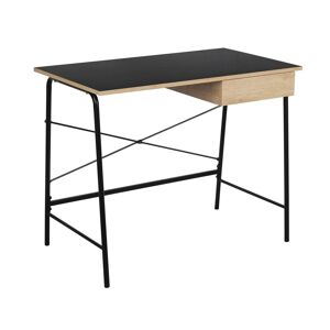 The Home Deco Factory Bureau industriel en bois noir