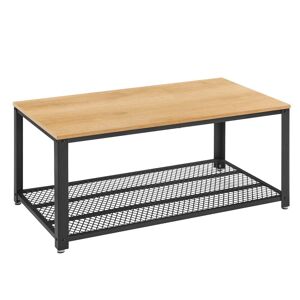 RED DECO Table basse industrielle Medium MDF Chene clair 106,2x45x60,2cm Marron 106x45x60cm