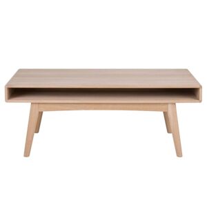 Meubles & Design Table basse rectangulaire en bois 130x70cm avec niche naturel