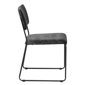 Meubles & Design Lot de 2 chaises en velours style moderne gris