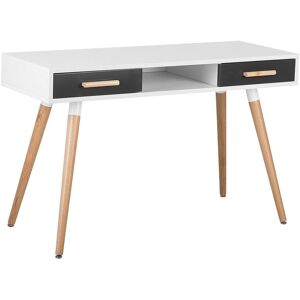 Beliani Table de bureau blanche grise - Publicité