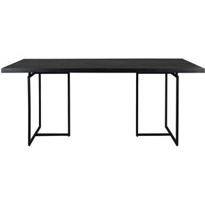 Dutchbone Table à manger chevrons bois et métal 180x90cm noir