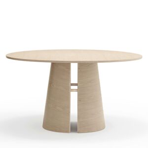 TEULAT Table à manger ronde en bois D137cm bois blanchi Beige 137x75x137cm