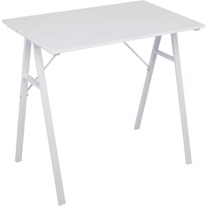 Mobili Rebecca Bureau compact en fibre de bois et acier blanc