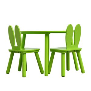Mobili Rebecca Ensemble de table basse et 2 chaises pour enfants en MDF vertes Vert 60x44x60cm