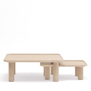 TEULAT 2 tables basses gigognes carrées en bois clair Marron 79x30x79cm