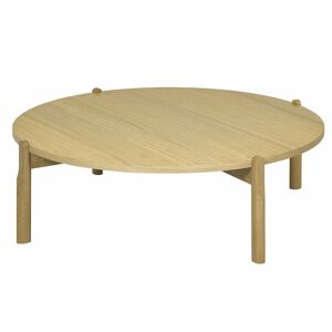 ID Kids Table basse ronde bois massif Marron 90x28x90cm