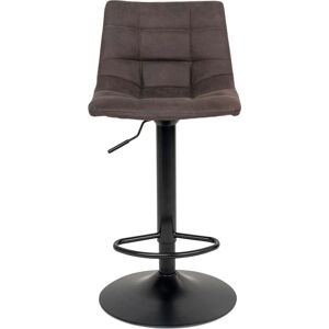 Meubles & Design Tabouret de bar en tissu avec pieds noirs gris foncé