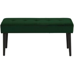 Meubles & Design Banc contemporain en velours matelasse et pied en metal vert