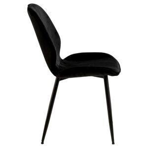 Meubles & Design Lot de 2 chaises design en velours noir Noir 48x85x58cm