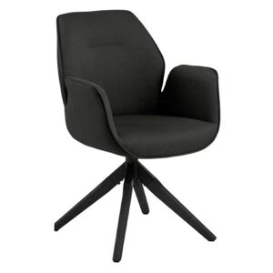 Meubles & Design Chaise moderne avec accoudoirs en tissu gris fonce