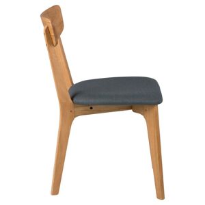 Meubles & Design Lot de 2 chaises en bois assise en tissu gris