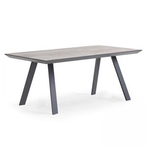 Oviala Table à manger aluminium et céramique grise Gris 180x75x90cm