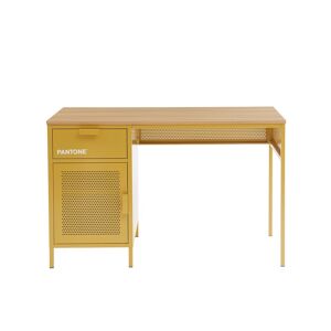 Drawer Bureau 1 porte 1 tiroir en metal PANTONE L120cm jaune moutarde Jaune 120x75x60cm