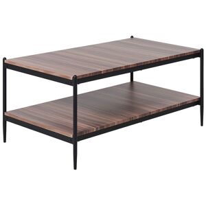 Beliani Table basse bois sombre et noir Marron 100x45x52cm