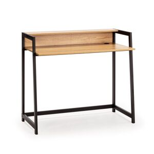 HOMN Bureau noir, 1 étagère, style industriel, 104 cm longueur Noir 104x91x56cm