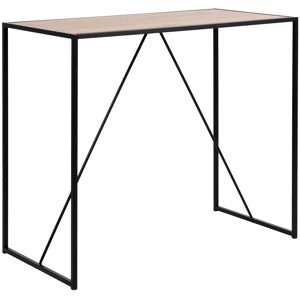 Toilinux Table de bar haute en mdf et metal beige