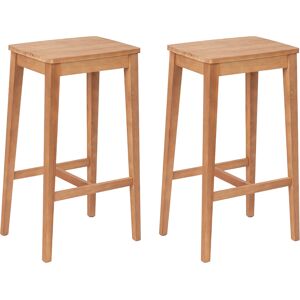 Urban Meuble Lot de 2 tabourets de bar bois nature H73