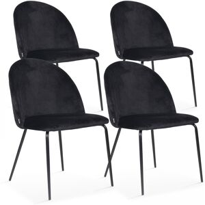 Oviala Lot de 4 chaises en velours noir - Publicité