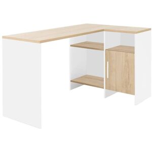 CAMIF Bureau d'angle effet bois et blanc - Publicité