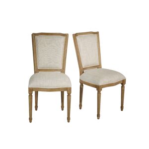 Robin des Bois Lot de 2 chaises en bois et lin Beige - Publicité