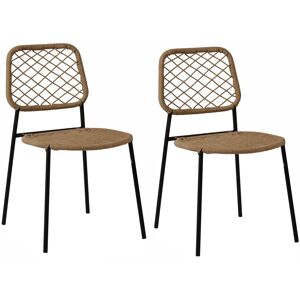 Mathi Design 2 Chaises de repas corde beige