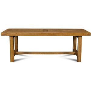 Hellin Table de ferme en chene moyen massif + 2 allonges L220/320 Marron 220x76x90cm