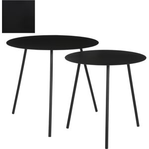 Mica Decorations Lot de 2 tables gigognes en metal noir