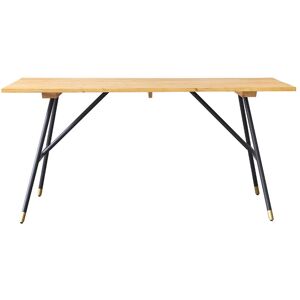 Bois Dessus Bois Dessous Table rectangulaire en pin massif et métal 6 pers. Noir 160x75x80cm