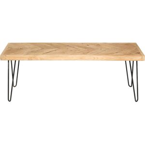 Hannun Banc en bois recupere et fer de couleur beige