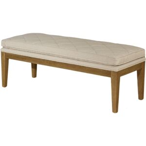 Robin des Bois Banc ou bout de lit en bois massif et lin Beige 130x50x48cm