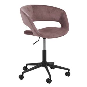 Meubles & Design Chaise de bureau moderne a roulettes en velours rose