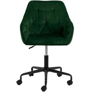 Meubles & Design Chaise de bureau confortable avec accoudoirs en velours vert Vert 59x89x59cm